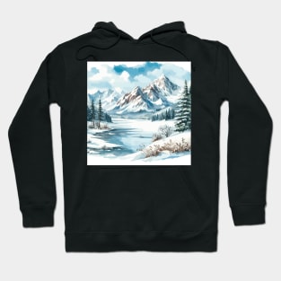 Winter Mountain Lake Hoodie